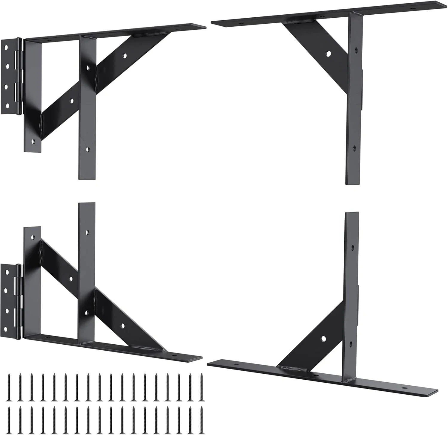 Gate Corner Brace Bracket Gate Kit for Wooden Fence Gate Hinges No Sag Frame Kit