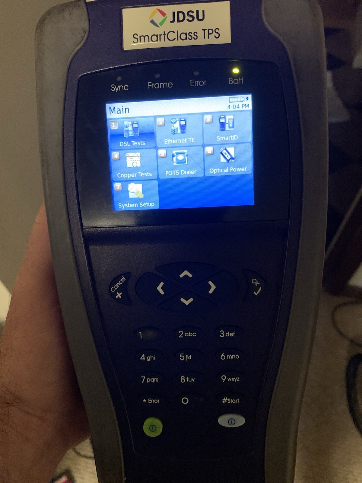 JDSU SmartClass TPS SCTPS-BONDED-CU DSL Copper Telecom Tester w/ Charger & Leads