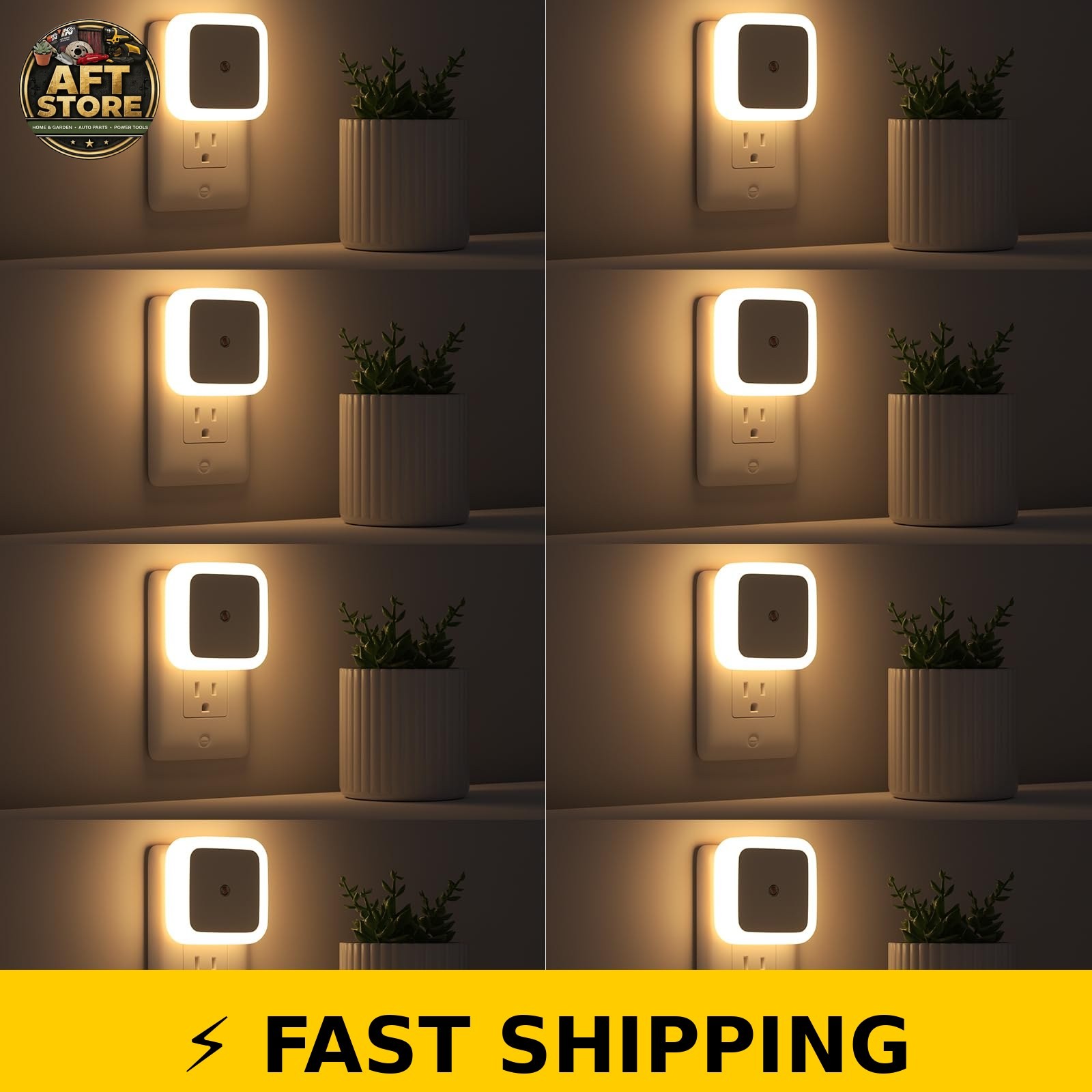 Sujeet Dusk to Dawn Night Light 8-Pack - Warm White LED