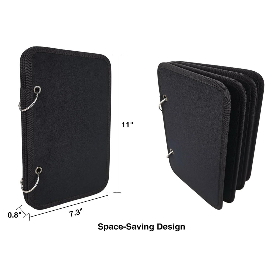 Patch Display Book Binder 11" x 7.3" Black Tactical Patch Organizer Album