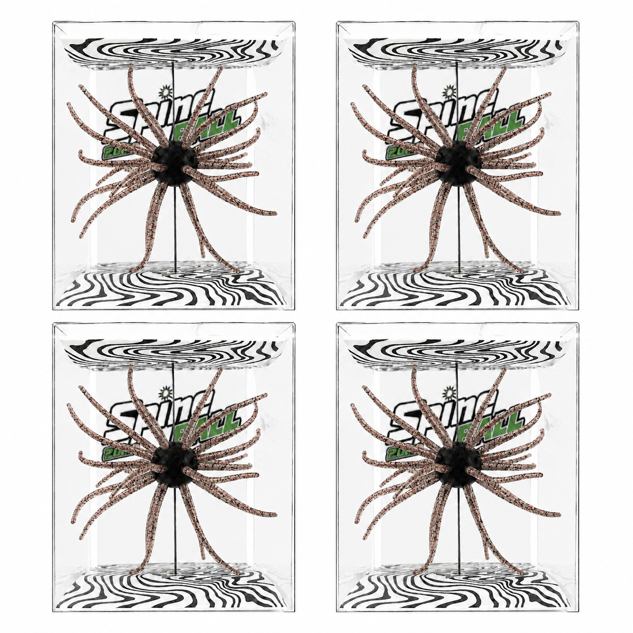 SpineBall 20mm Coike Style Elastomer Urchin Bass Bait 4 Pack - #83 Ghost Pepper