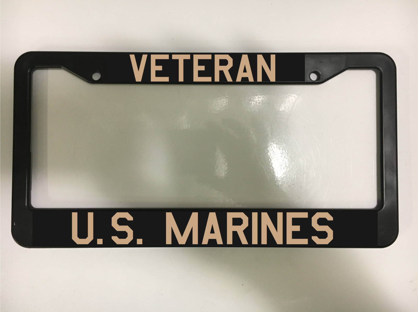 Veteran US USA MARINES USMC MILITARY Patriotic Vet Black License Plate Frame NEW
