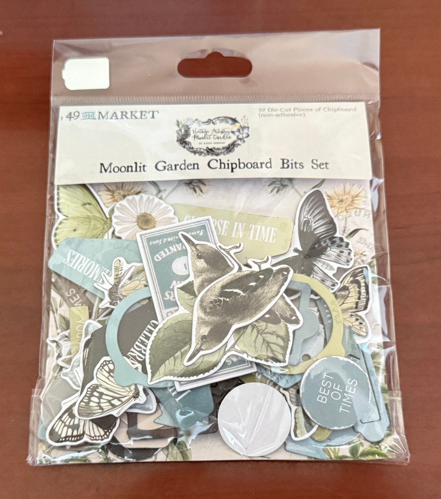49th & Market - Vintage Artistry Moonlit Garden Chipboard Bits Set