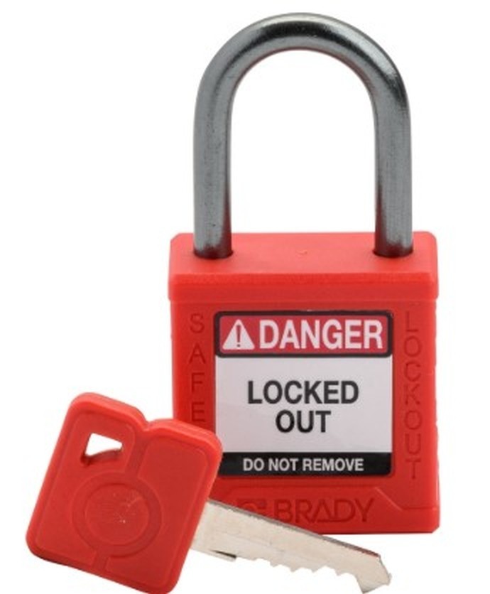 QTY. 48 - BRADY Y5824899 Lockout  Padlock, Compact Nylon Body 1in. ALU SKL KD
