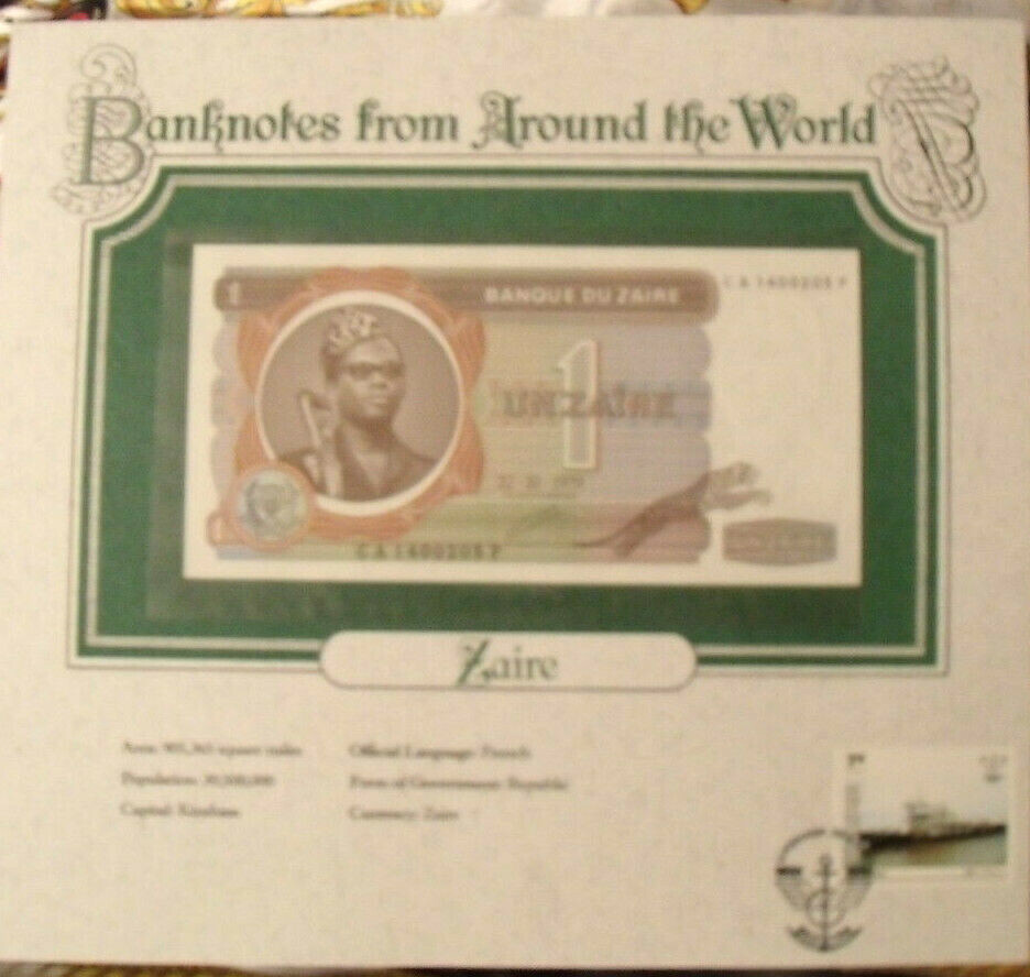 World Banknotes Zaire 1979 1 Zaire P 19a UNC Prefix CA