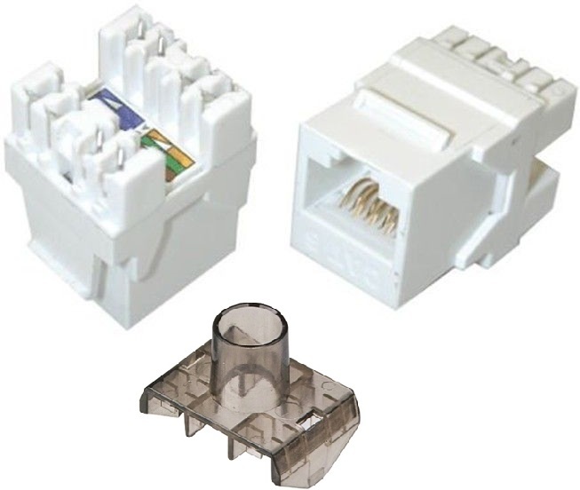 50 Pcs Keystone CAT6 RJ45 Network 110 Style Socket Punch Down Jack White 180°
