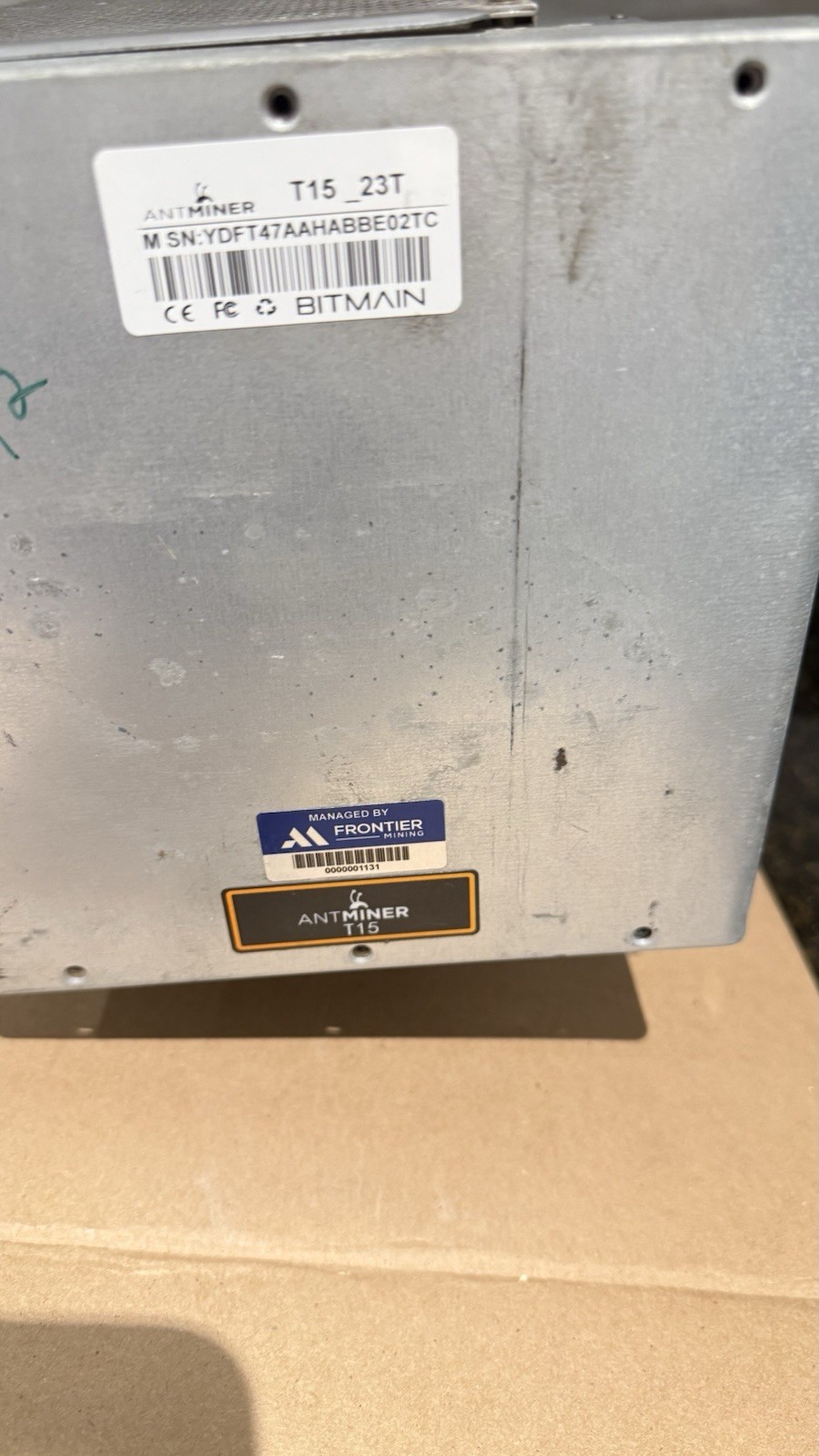 Bitmain Antminer T15 23T ASIC Bitcoin Miner – Powers On – Untested