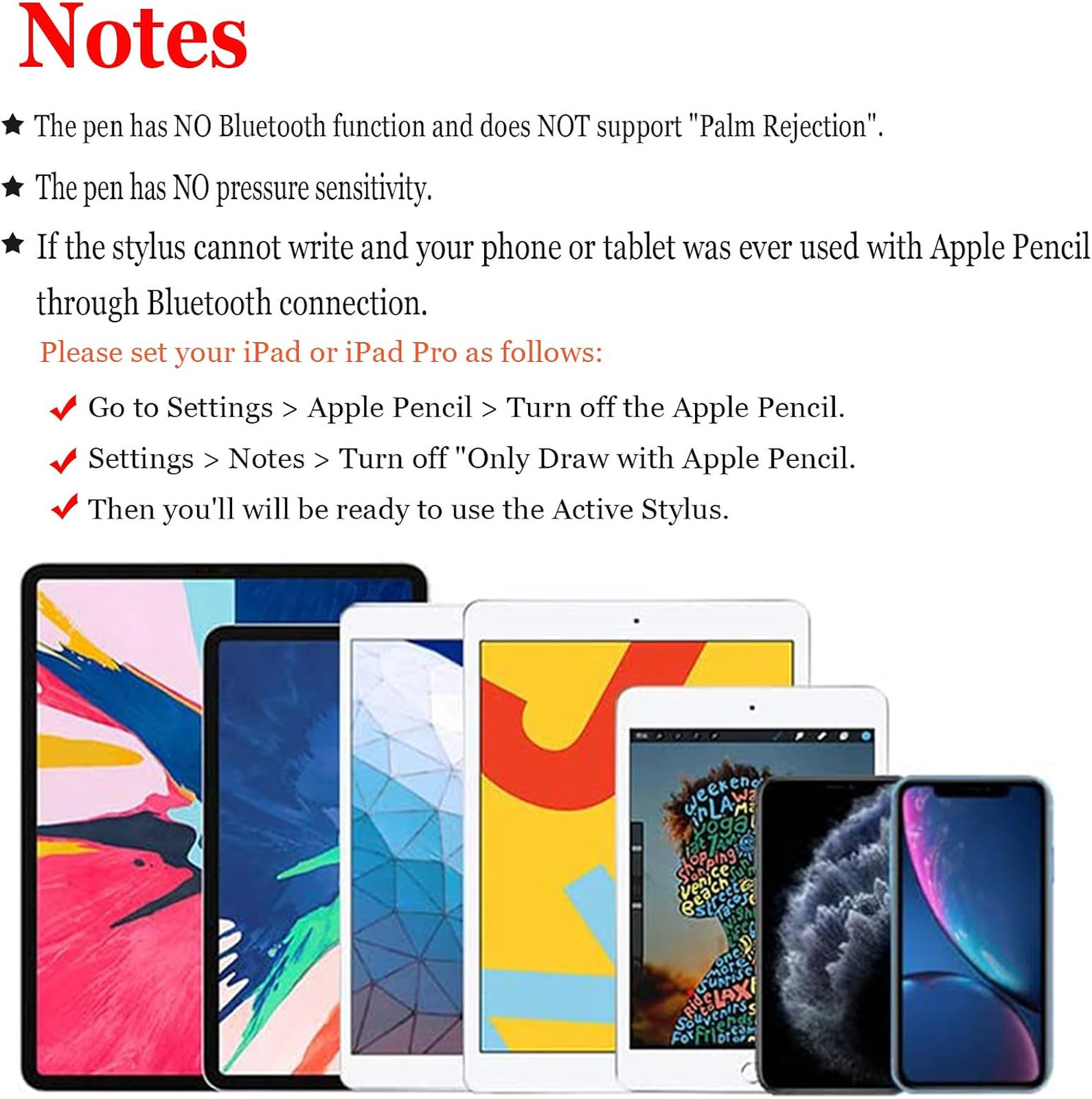 Active Stylus Pen for iPad, iPhone, Android, Dual Touch Rechargeable Digital