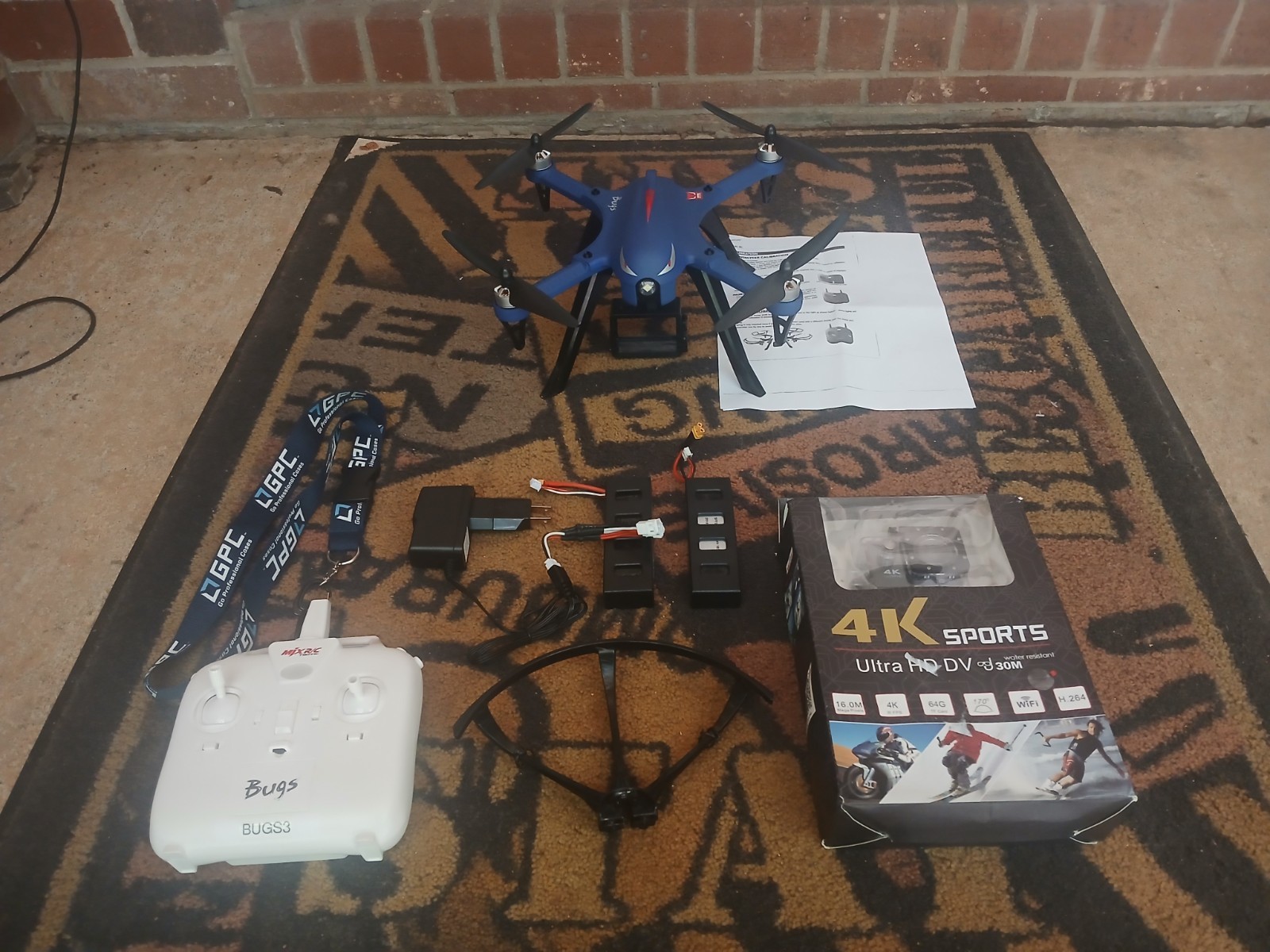 Drocon "Blue Bugs" 3 Drone Quadcopter w/ WiFi Action Camera + Accessories