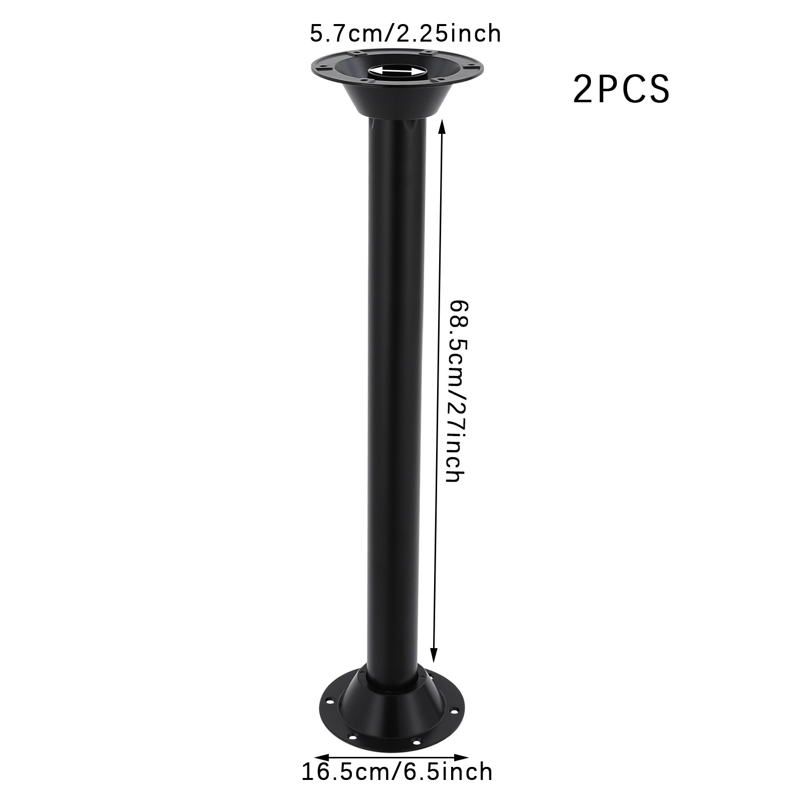 2 Pcs Compact RV Table Legs with Pre-Drilled Bases for Easy Assembly