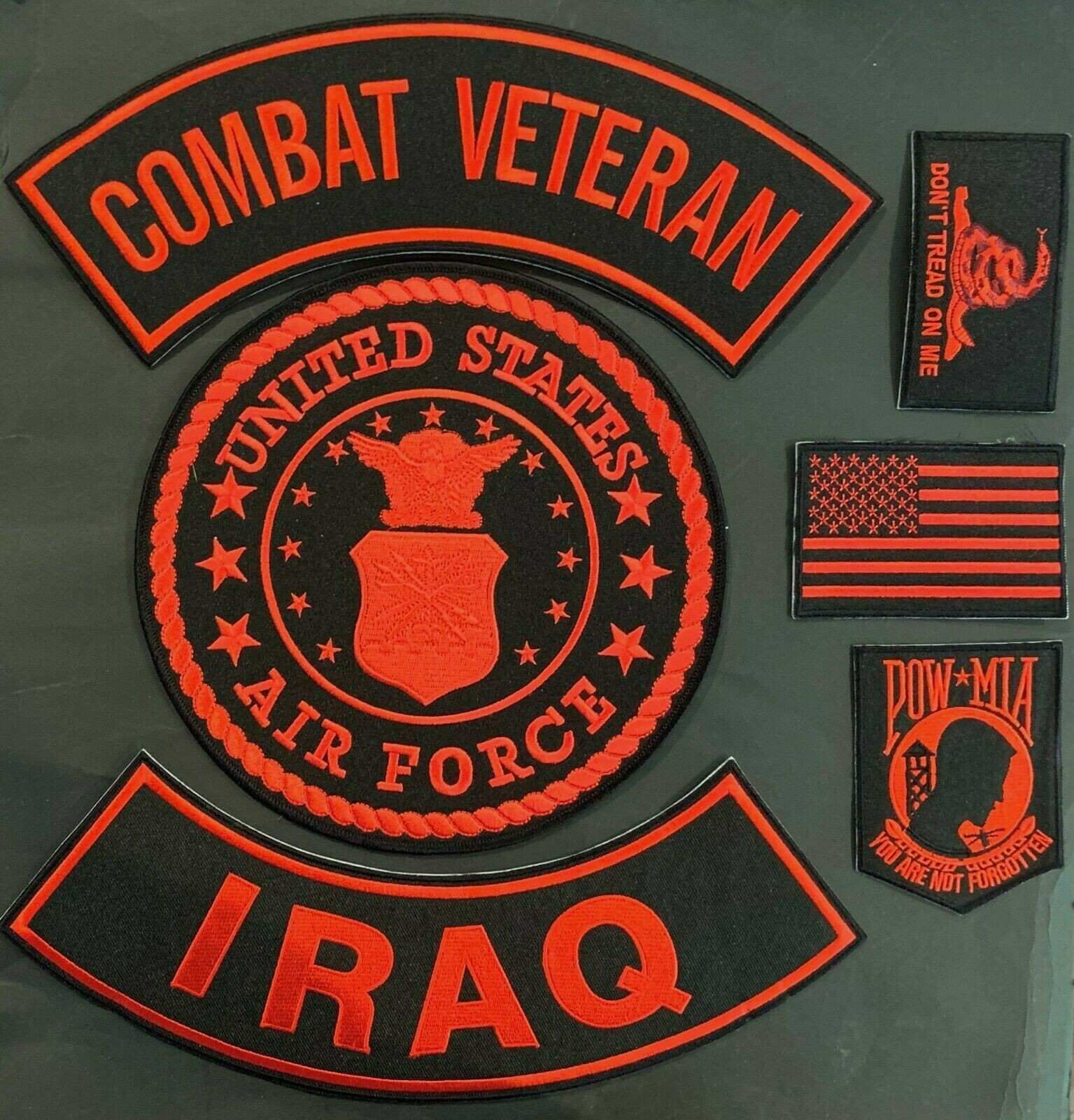 US AIR FORCE SEAL COMBAT VETERAN IRAQ MILITARY MOTORCYCLE LOT OF 6 PATCHES