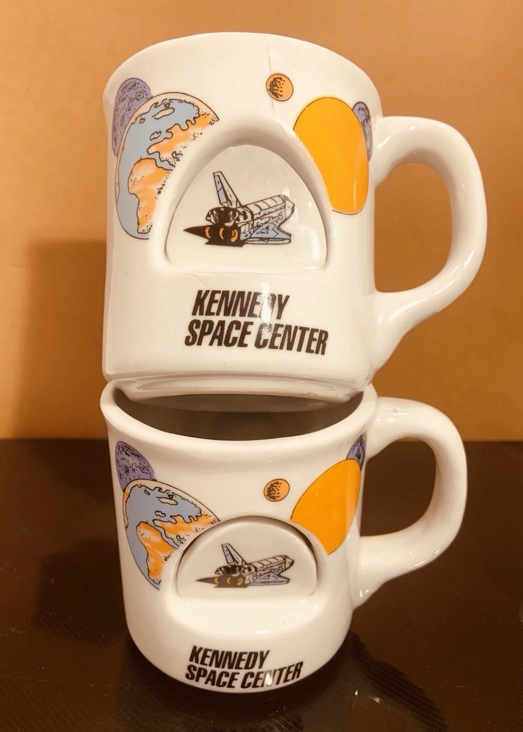 NASA Mugs Columbia Shuttle 1980s Kennedy Space Centre Chunky ArtGraphic Planets