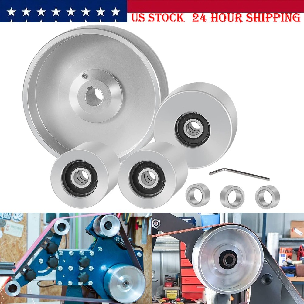 For Belt Knife Grinder 2"x72" Wheel Set 5" Drive 5/8" Bore 3" Track 2" Idler