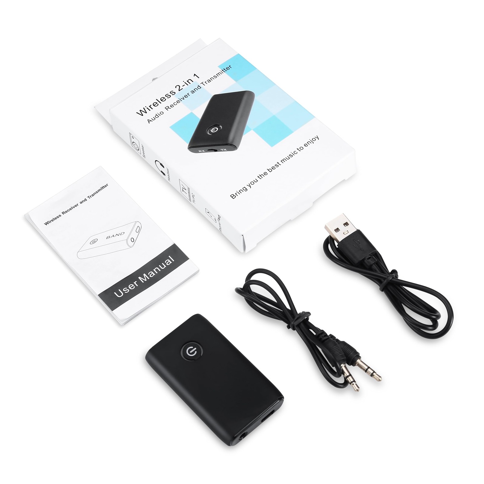 Bluetooth 5.3 Aux Adapter for Car, Bluetooth Transmitter for TV