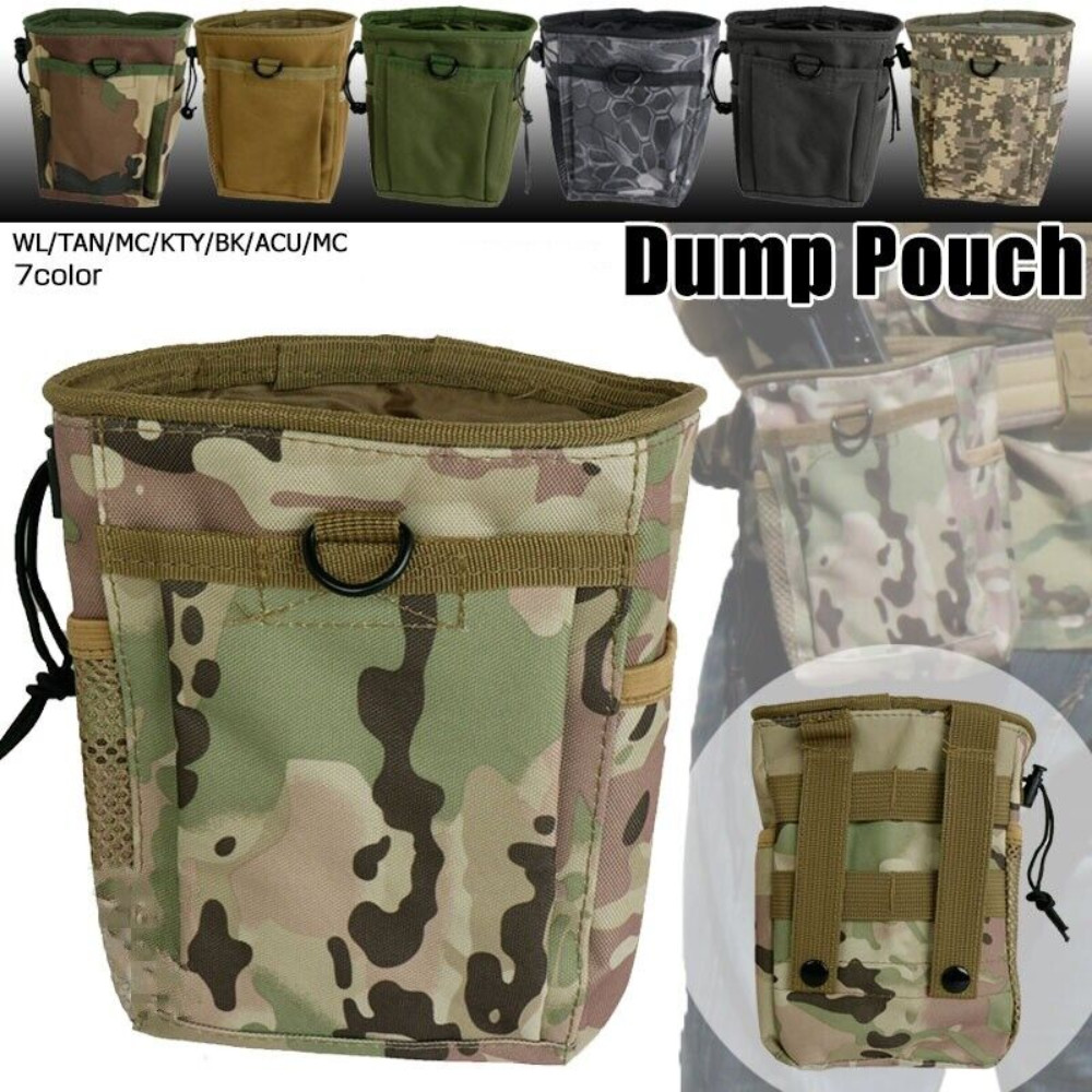Tactical Molle Drawstring Magazine Dump Pouch Utility Belt Fanny Hip Holster Bag
