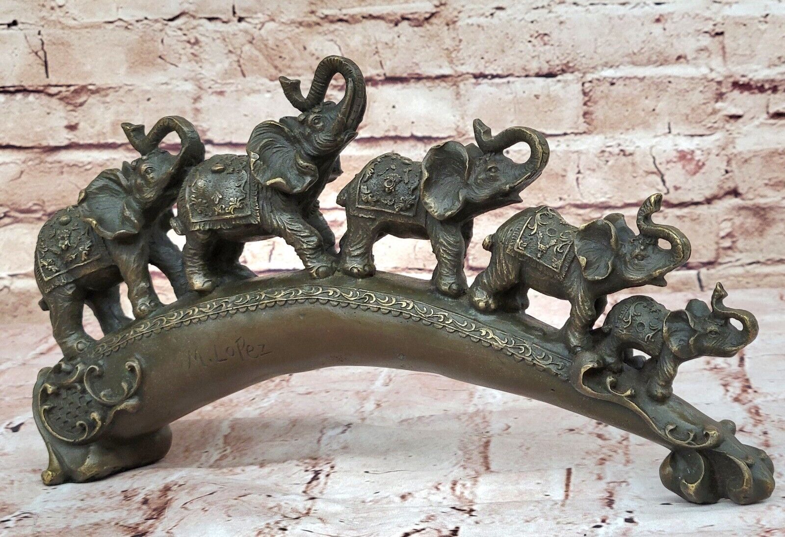 Exquisite Art Deco Elephant Bronze Statue for Home Office Decoration Decor Gift