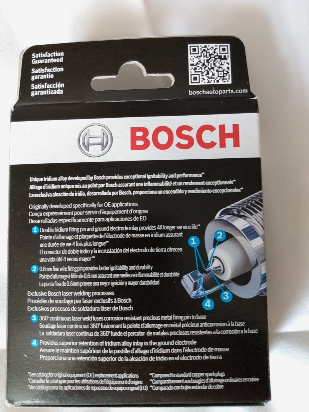 Bosch Spark Plug 9657 OE Double Iridium Fine Wire, box of 4