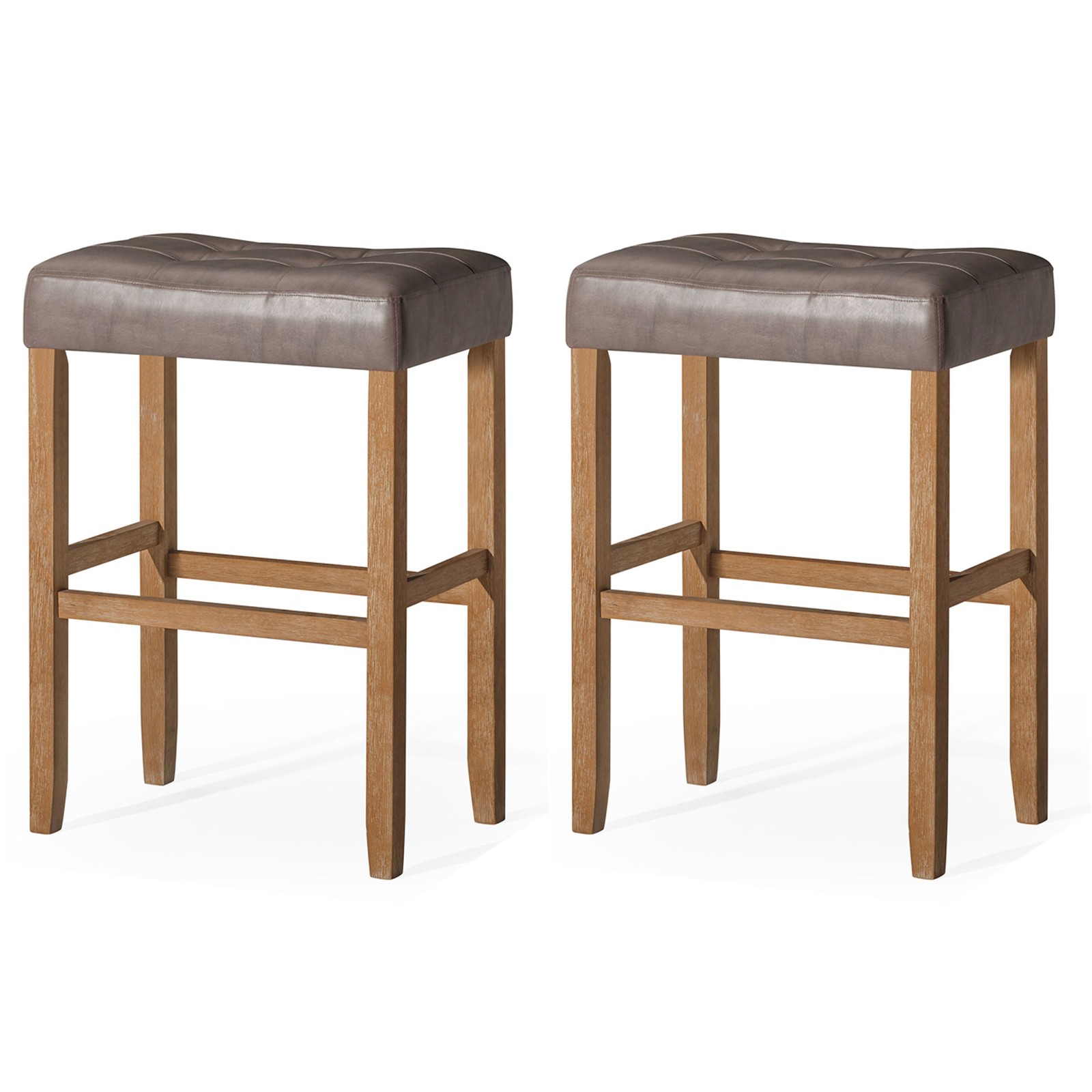 Carte: A La Carte Home Harper Bar Stool Weathered Oak Wood Set of 2