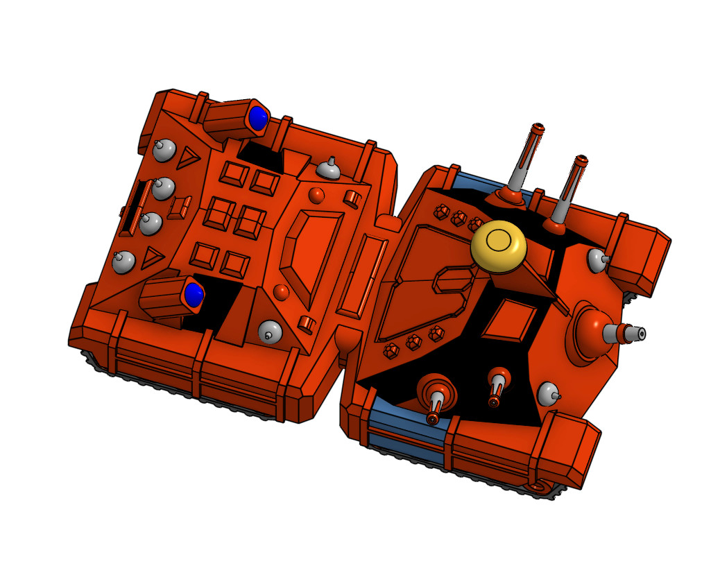 6mm miniatures. unpainted  Red 3, Inspired by Bolo. Ogre, Battletech