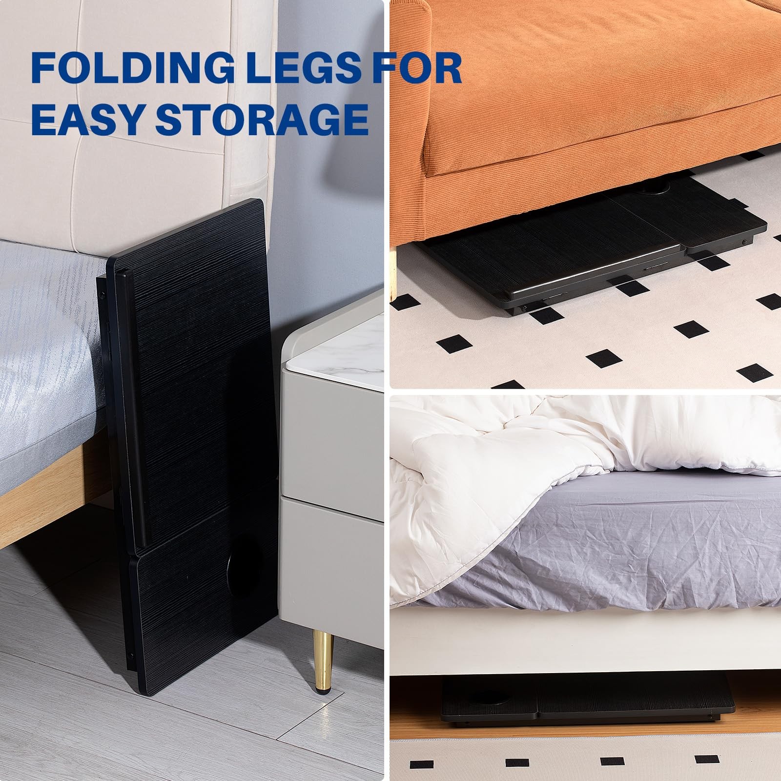 Laptop Desk for Bed Couch, Adjustable Foldable Bed Table with Cup Holder