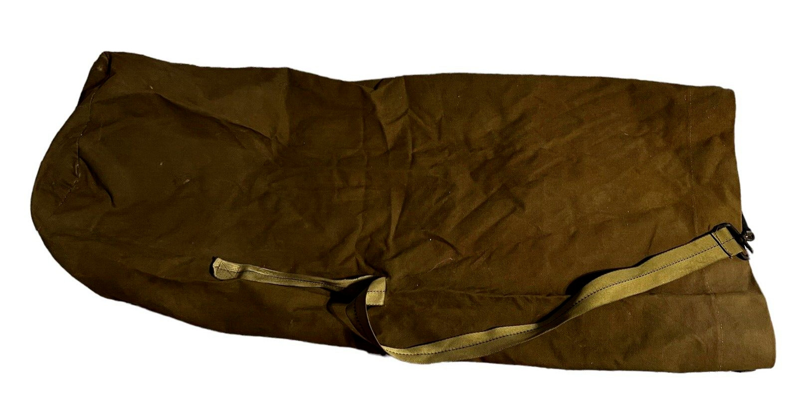 Vintage Army Military Heavy Canvas Duffle Bag Top Load Soldier Issue LARGE