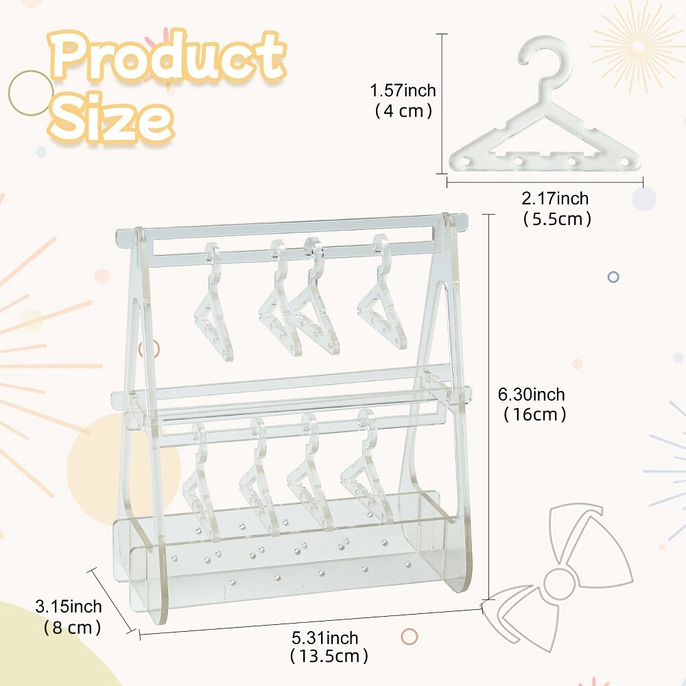 Acrylic Earring Storage Display Rack Transparent Creative 2 Layers Hanger