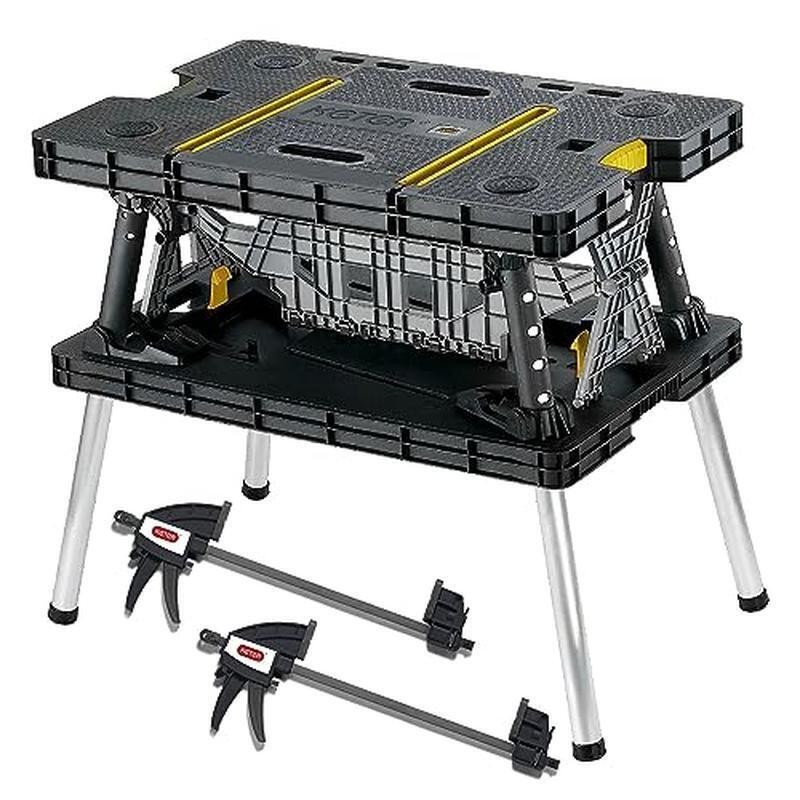 Portable Folding Work Table Heavy Duty Workbench W/ Clamps DIY Projects New