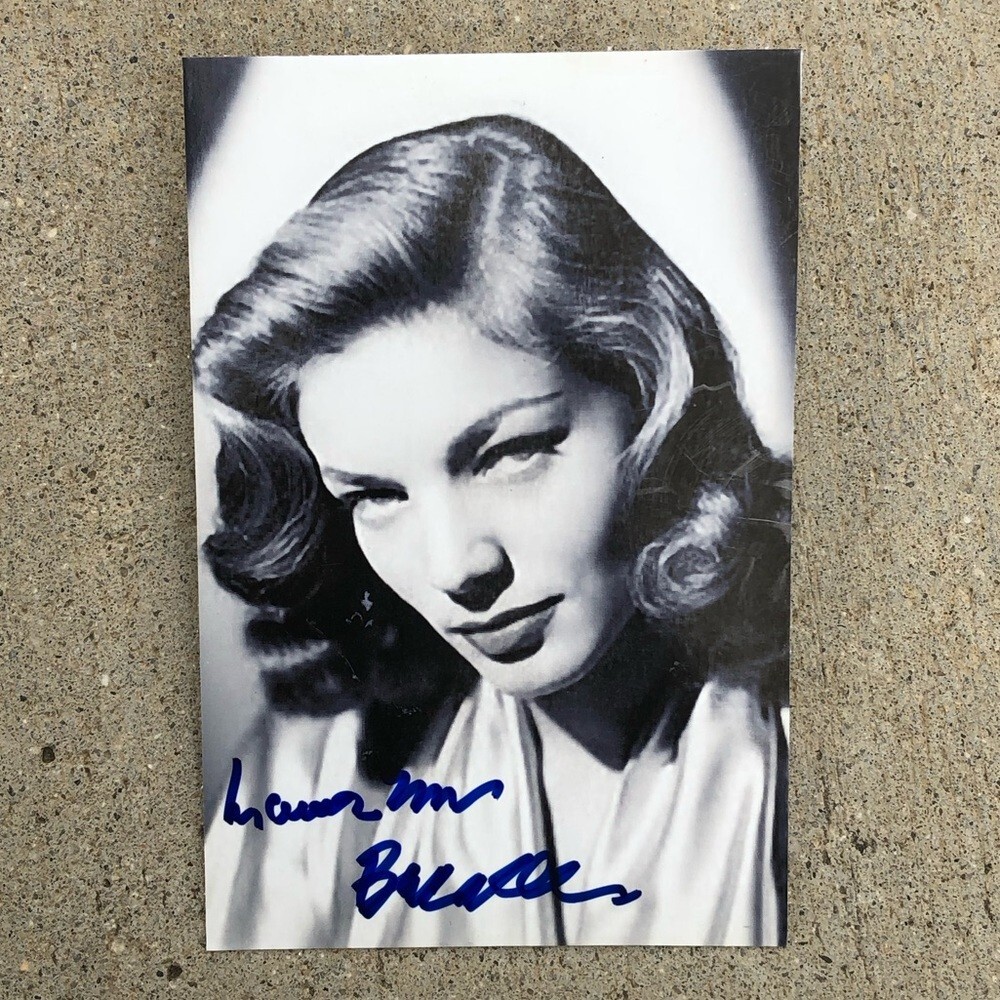 Academy Award Winner Lauren Bacall Signed Cut Photo - Golden Age Movie Icon!