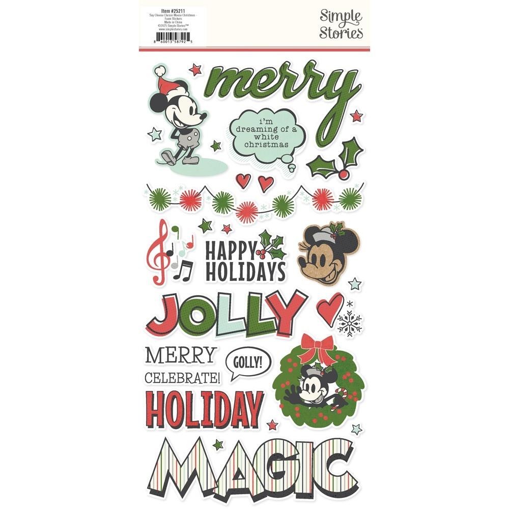 Simple Stories ~ SAY CHEESE CLASSIC MOUSE CHRISTMAS ~ Foam Stickers ~Disney