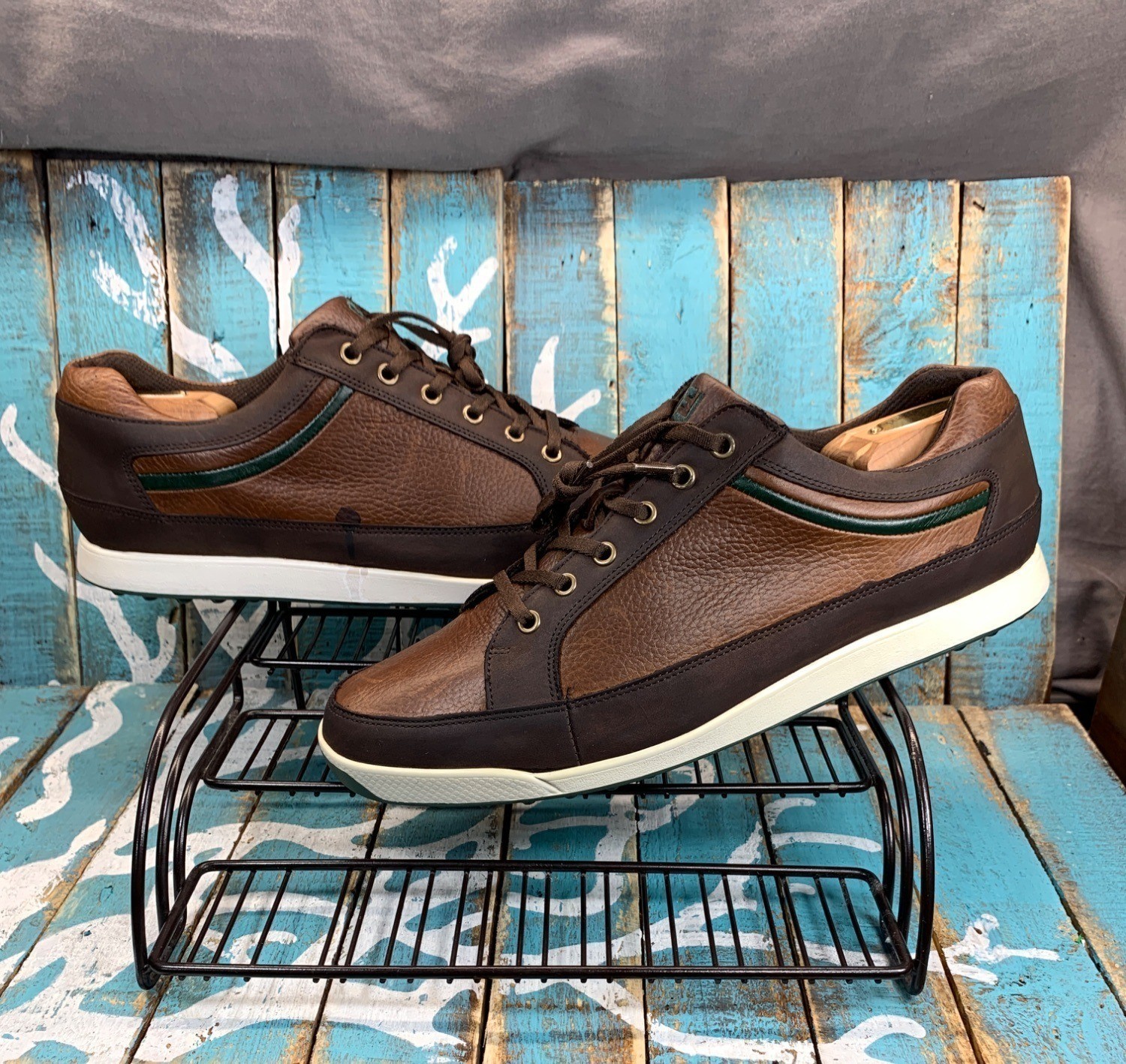 FootJoy FJ Contour 54275 Mens Spikeless Brown Leather Lace-Up Golf Shoes 13