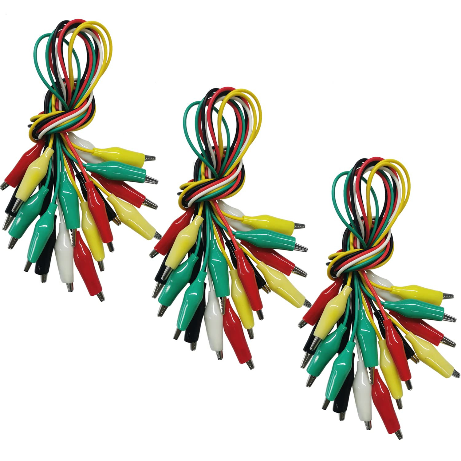 30PCS Premium Alligator Clips Electrical, 5 Colors Test Leads Cable with Crocodi