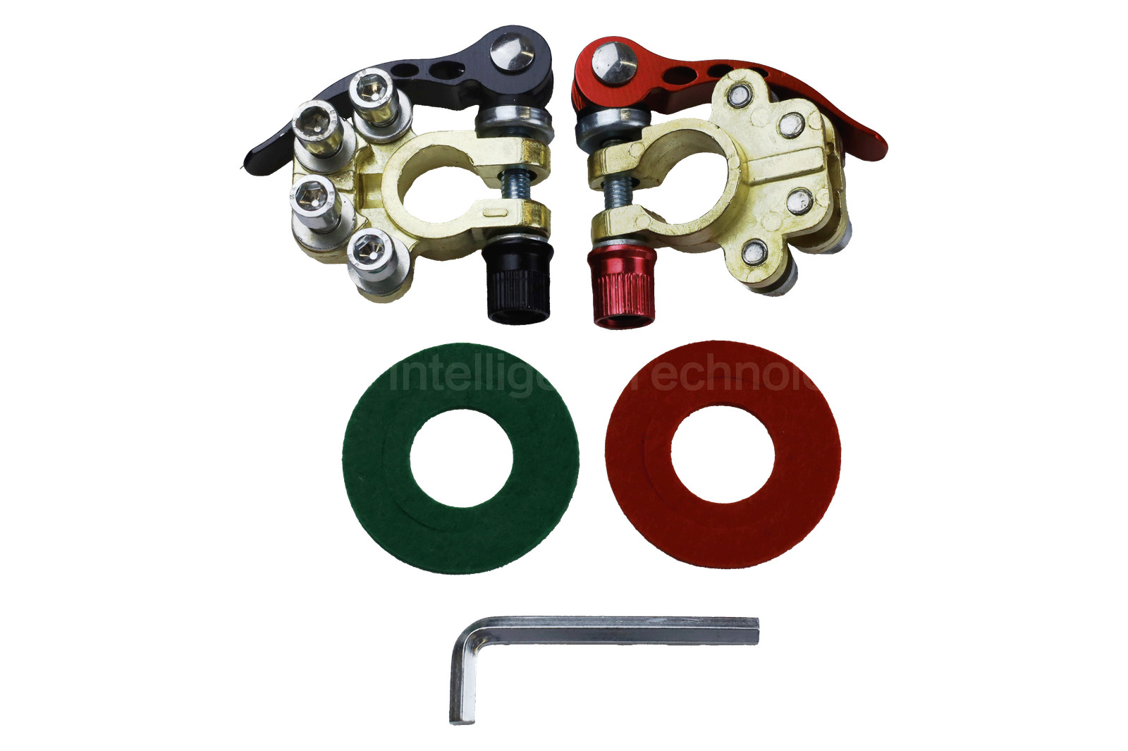 2PCS 4 Way Car Battery Terminal Clamp Connectors Quick Release Disconnect Tool