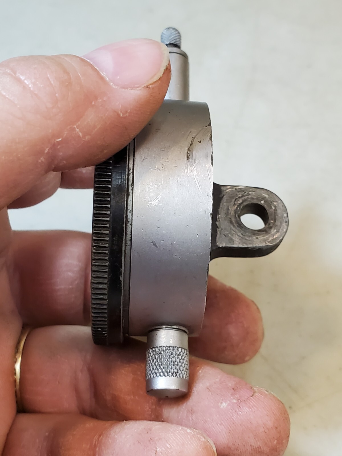 2" Starrett 25-136 Dial Indicator, 0.75" Range, Missing Crystal, Working