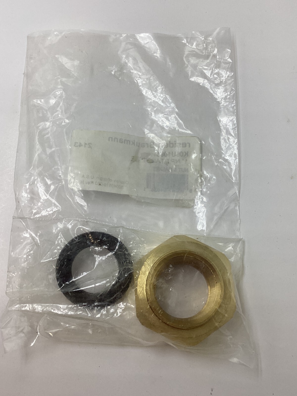 RESIDEO BRAUKMANN K06U1085 1" Union Threaded Tail Piece Nut Gasket for D05