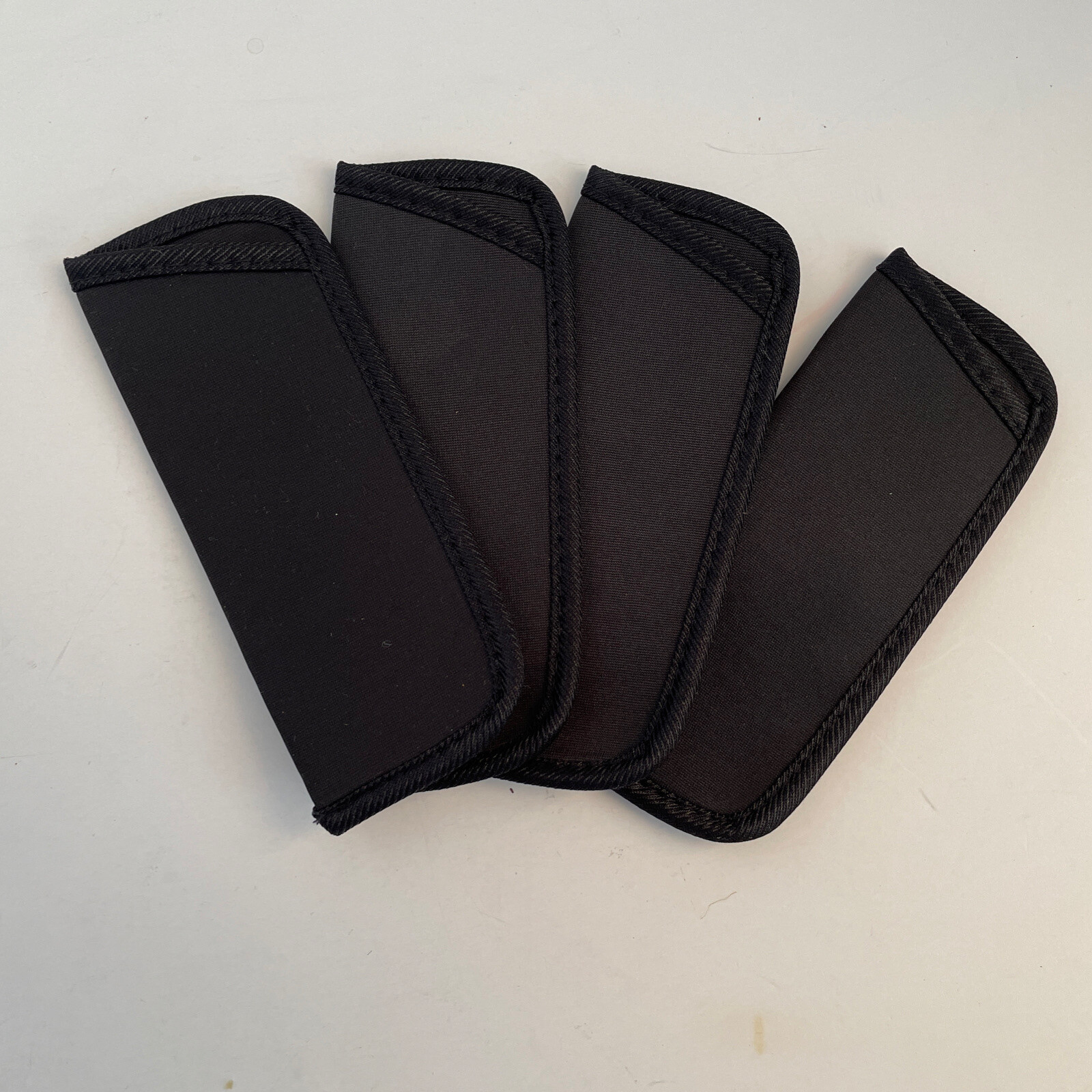 LOT of 4~All BLACK Neoprene Eyeglass Reading Glass Sunglass Cases Pouch 6"x 2.5"
