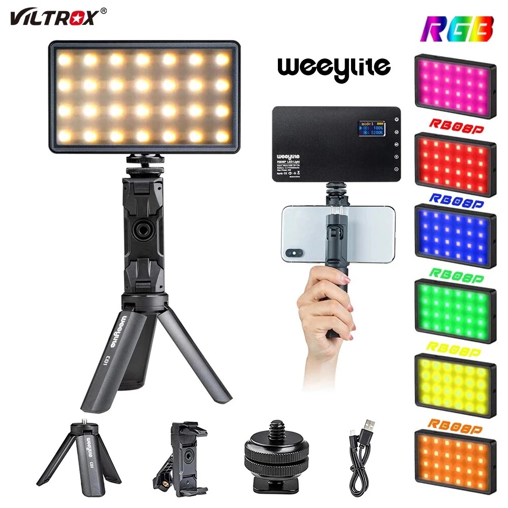 Viltrox Weeylite RB08P RGB LED Video Light On Camera Fill Light 2500K-8500K