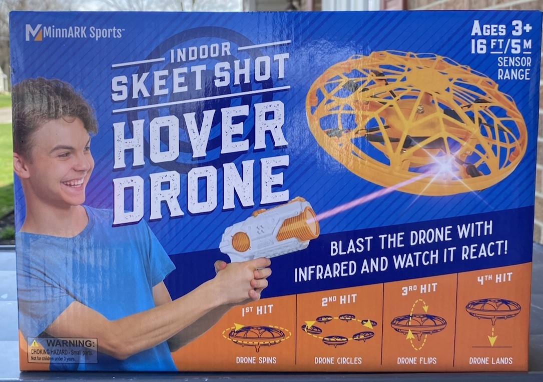 MinnARK Sports Indoor Skeet Shot Hover Drone with Infrared Blaster, Ages 3+