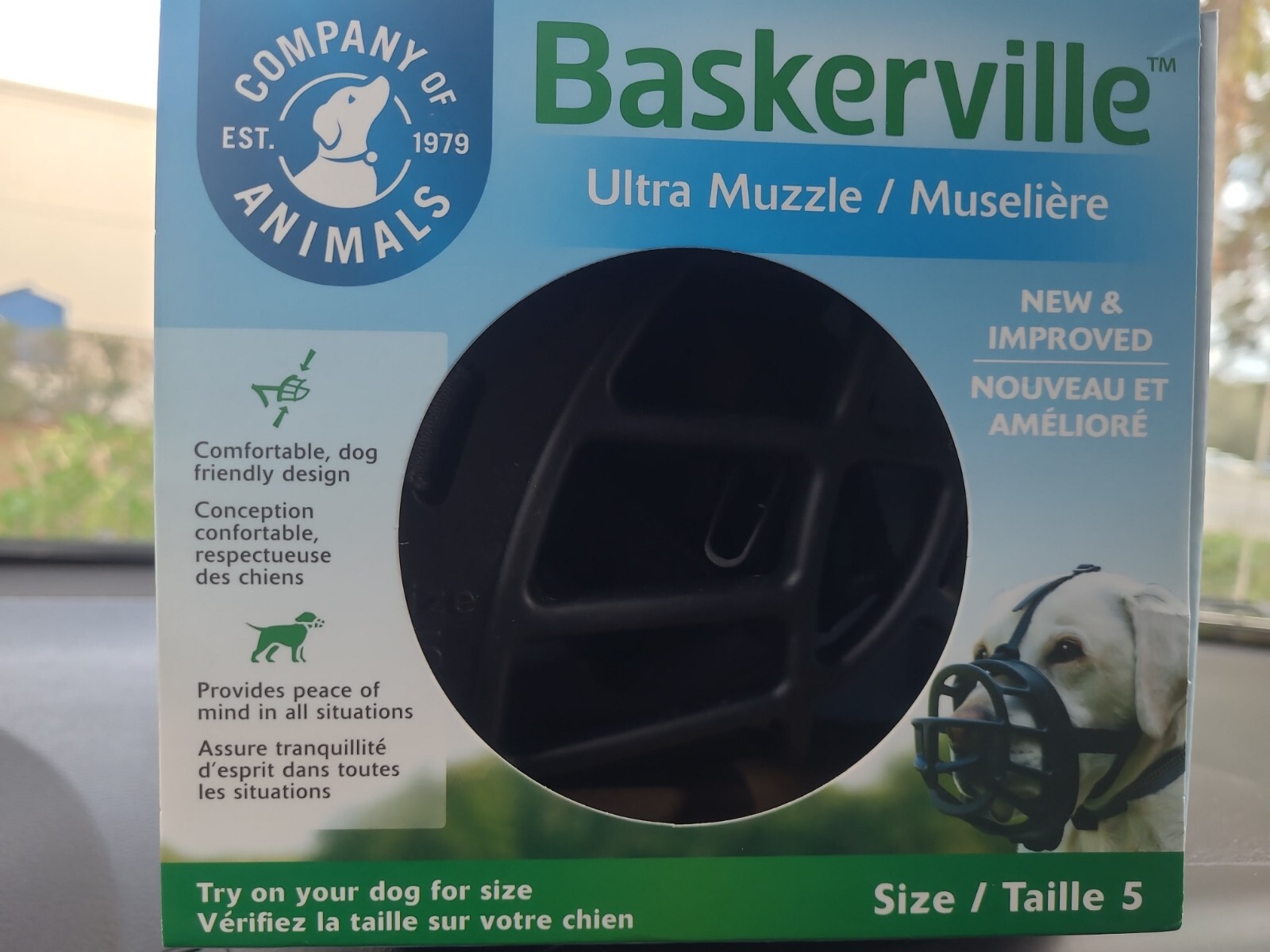 Baskerville Ultra Muzzle for Dogs, Size 5 Black Comfortable dog friendly design