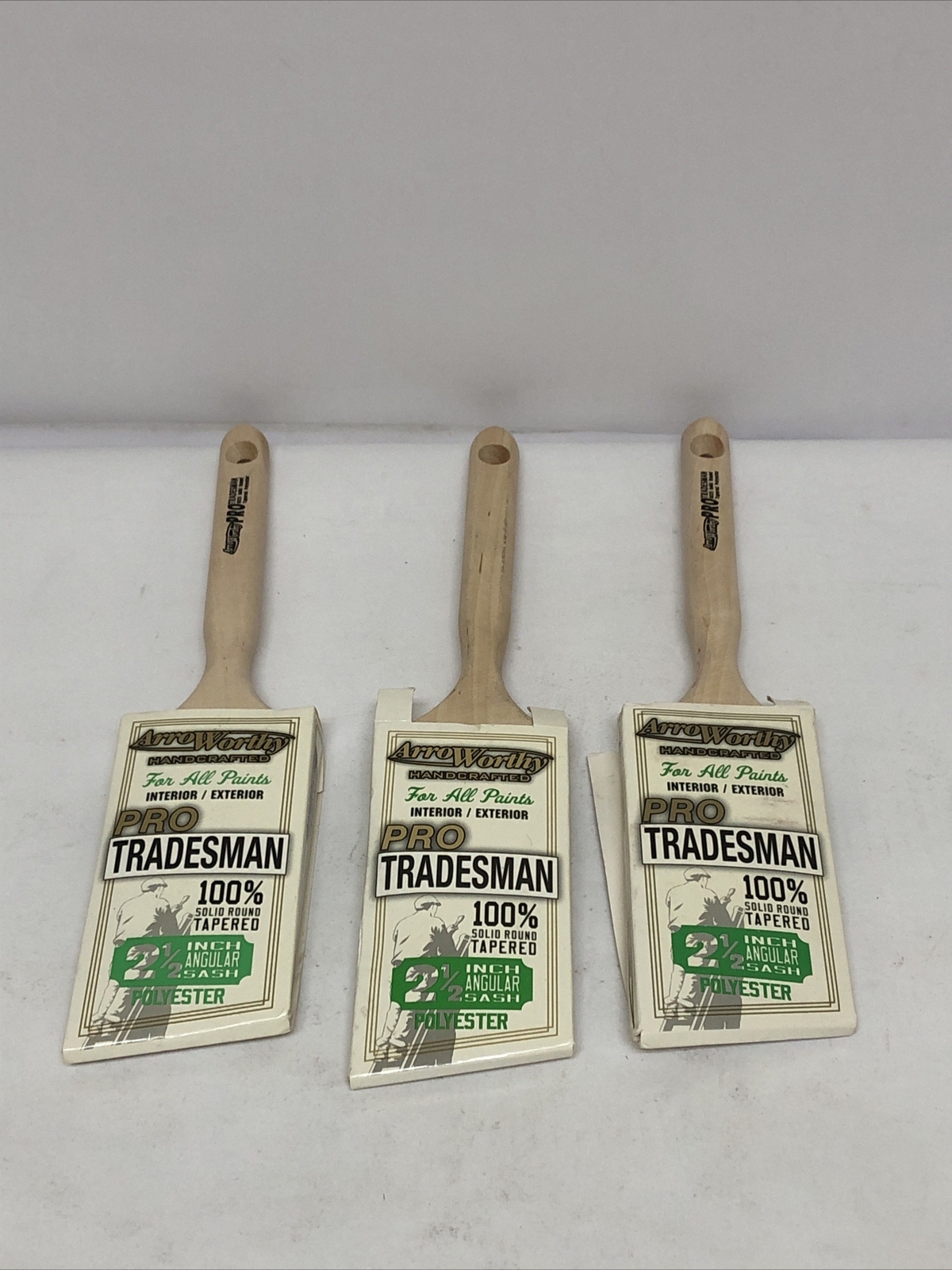 Lot Of (3) ArroWorthy 6025 Pro Tradesman Polyester Paint Brush 2-1/2 in.