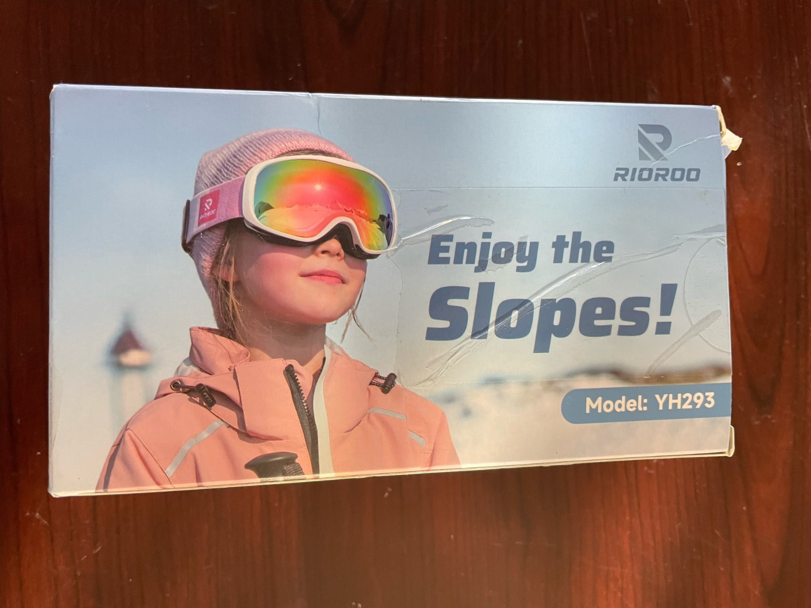 Rioroo Kids ski goggles NEW Pink Model YH295 helmet compatible anti slip strap