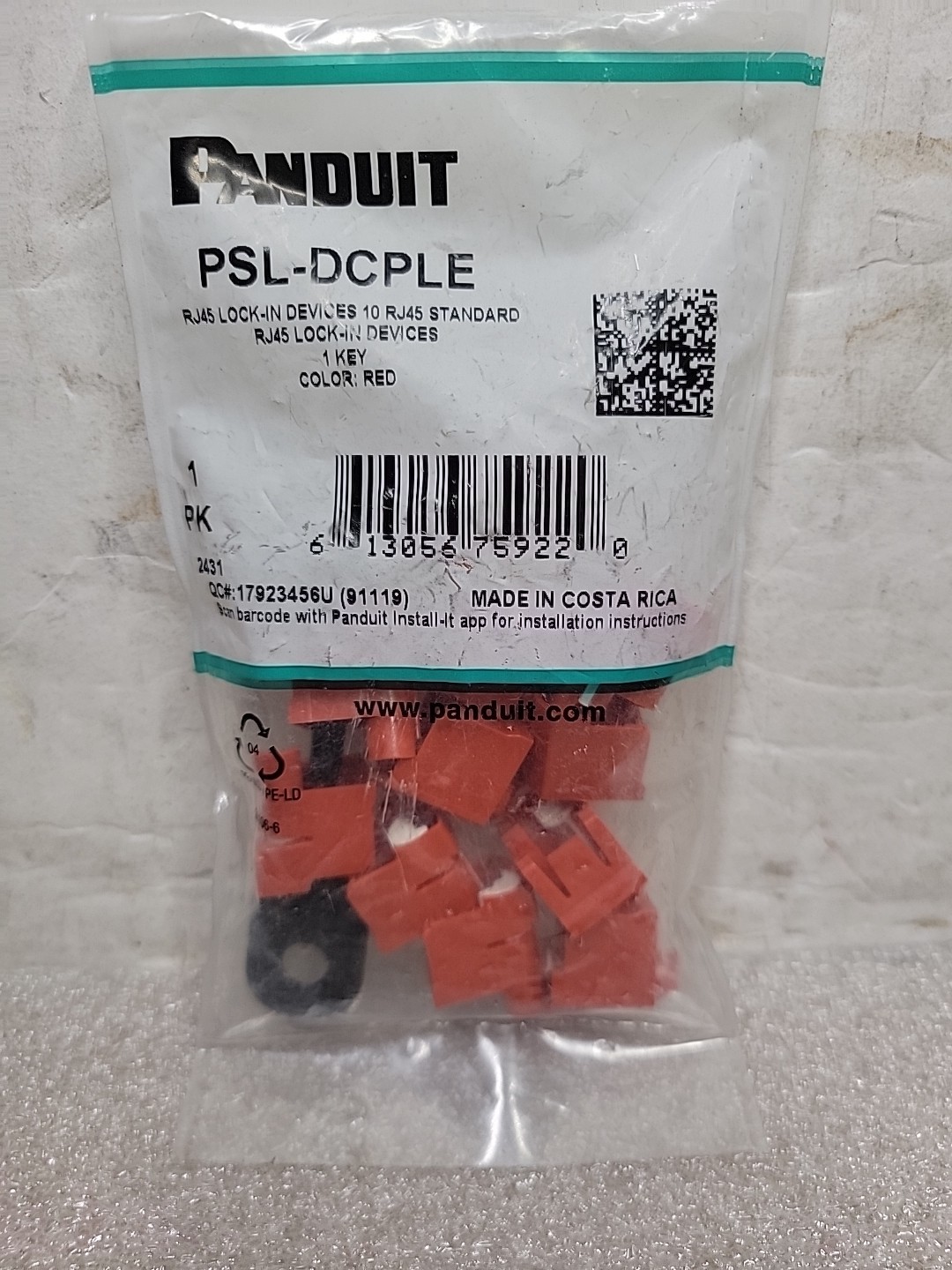 Panduit PSL-DCPLE Standard Lock-In Devices Red PSLDCPLE RJ45 Plug Device