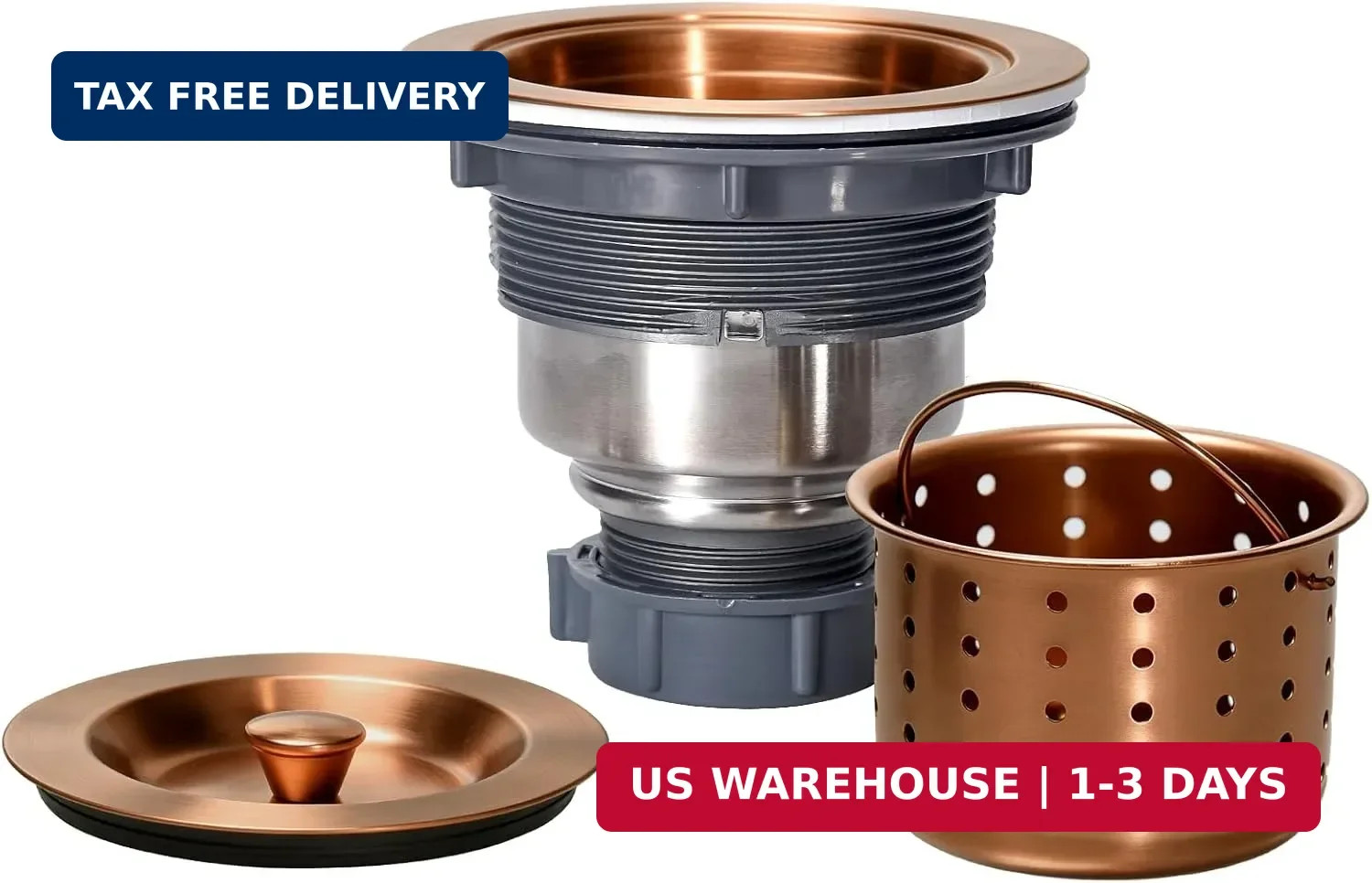 3/1-2 Inch Sink Drain Assembly Antique Copper Kitchen Sink Drain Kit Copper Stai