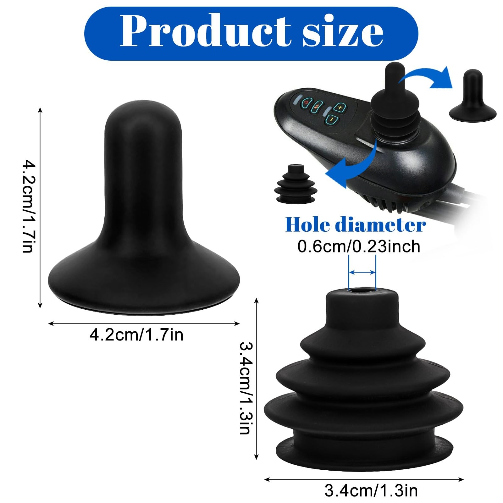 Electric Wheelchair Joystick Controller Knob and Gaiter Boot Universal Set