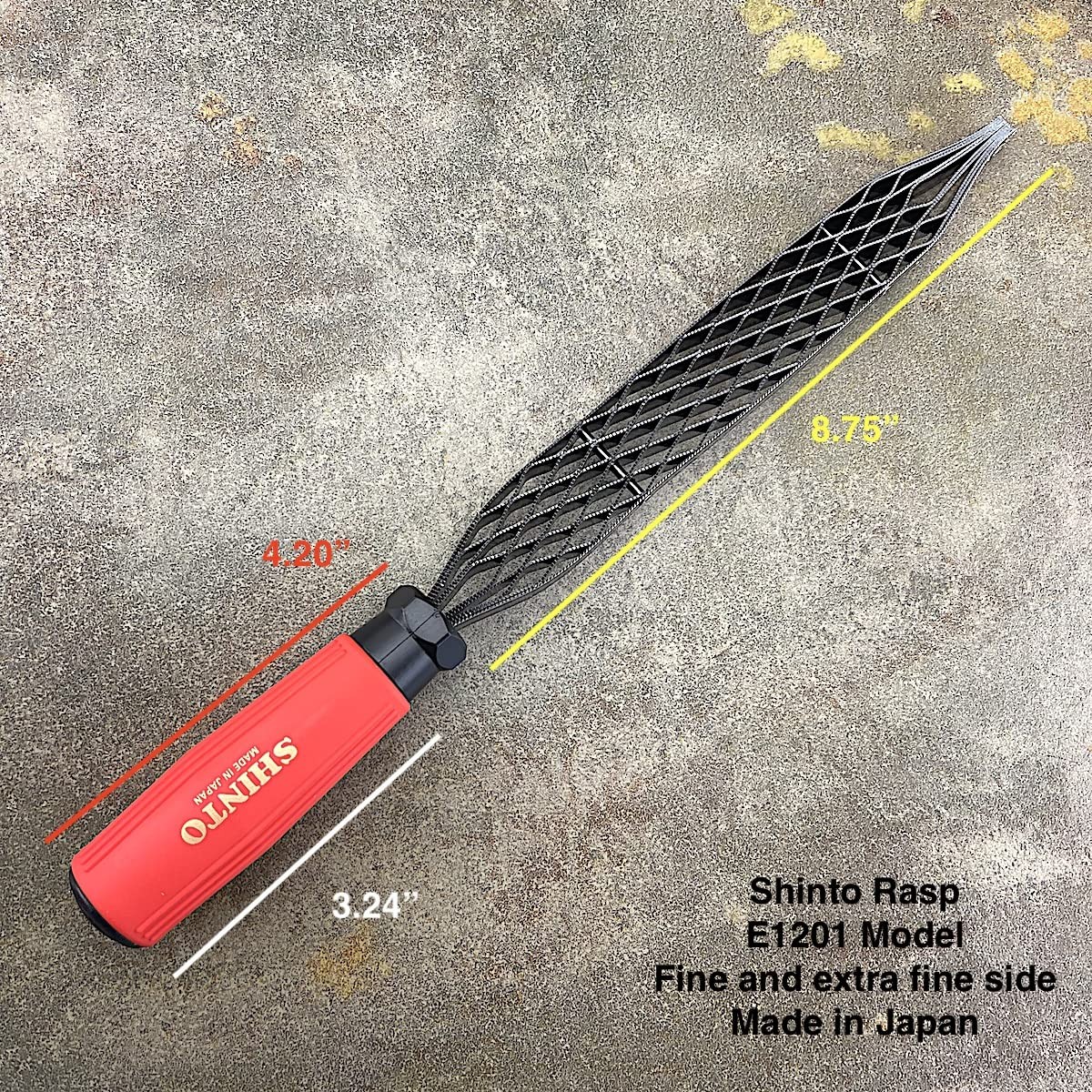 Guitar Tools USA Shinto Saw Rasp - E1201, 9" Blade, Double-Sided, Fine Black