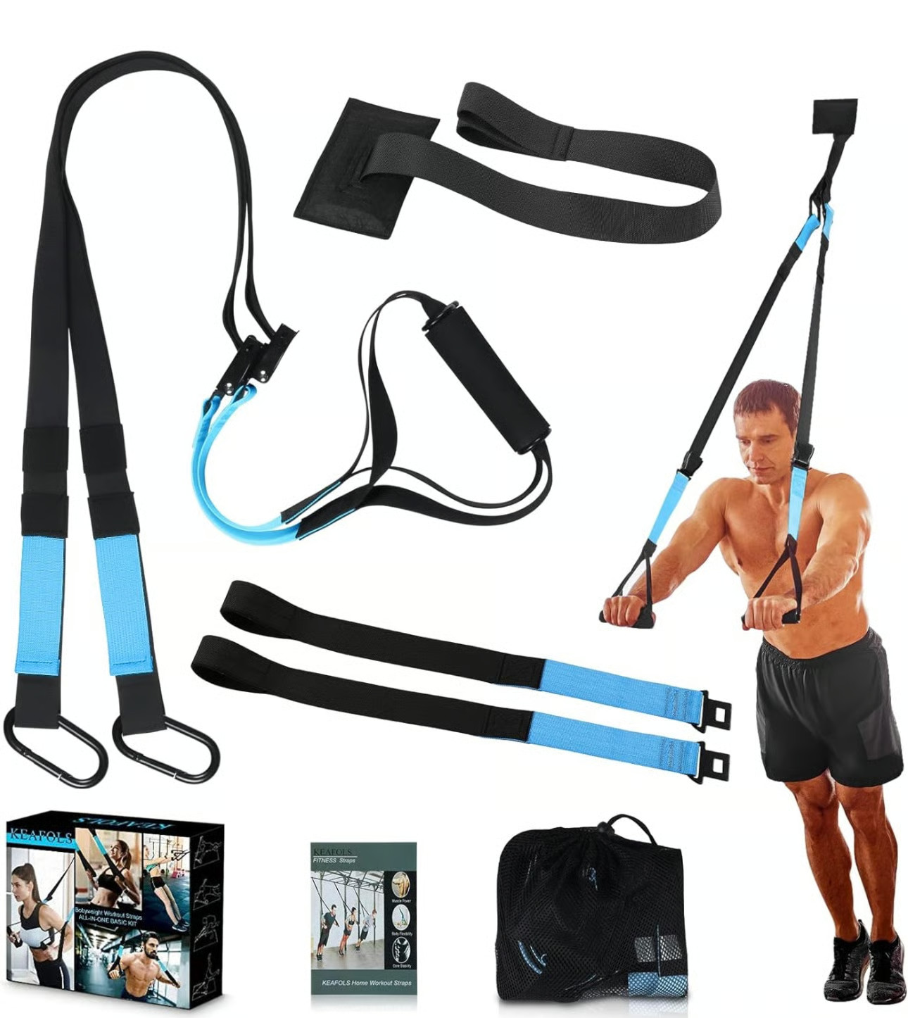 KEAFOLS Bodyweight Fitness Resistance Kit Extension Strap for Door Pull Up