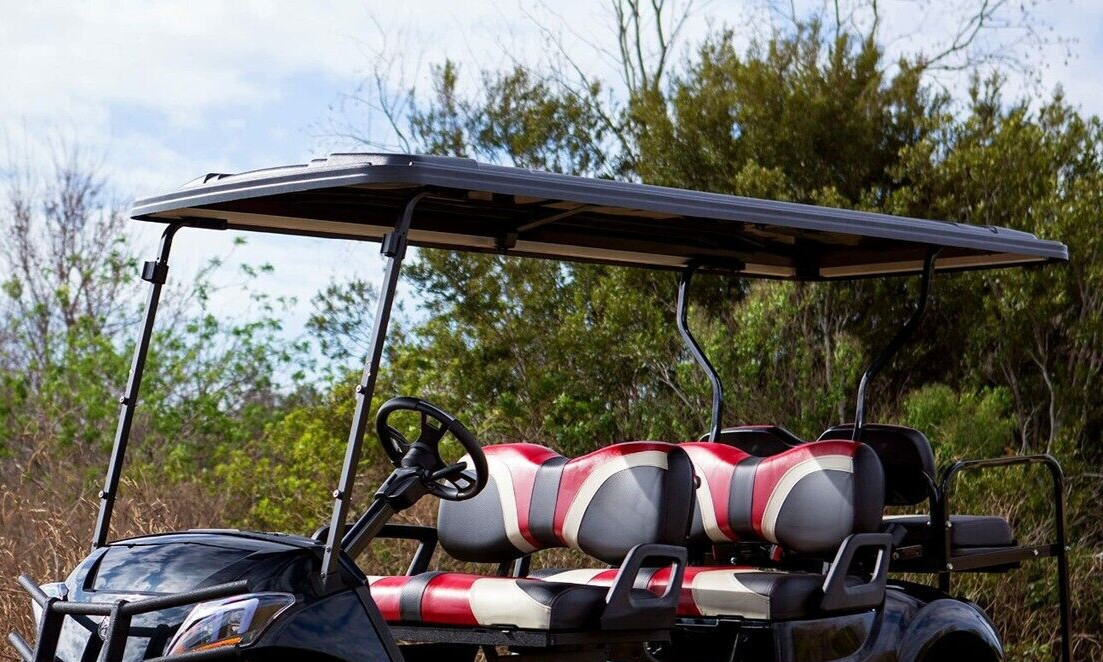 EZGO Club Car Yamaha Golf Cart Extended 6 Passenger Limo 120" Roof Top Black