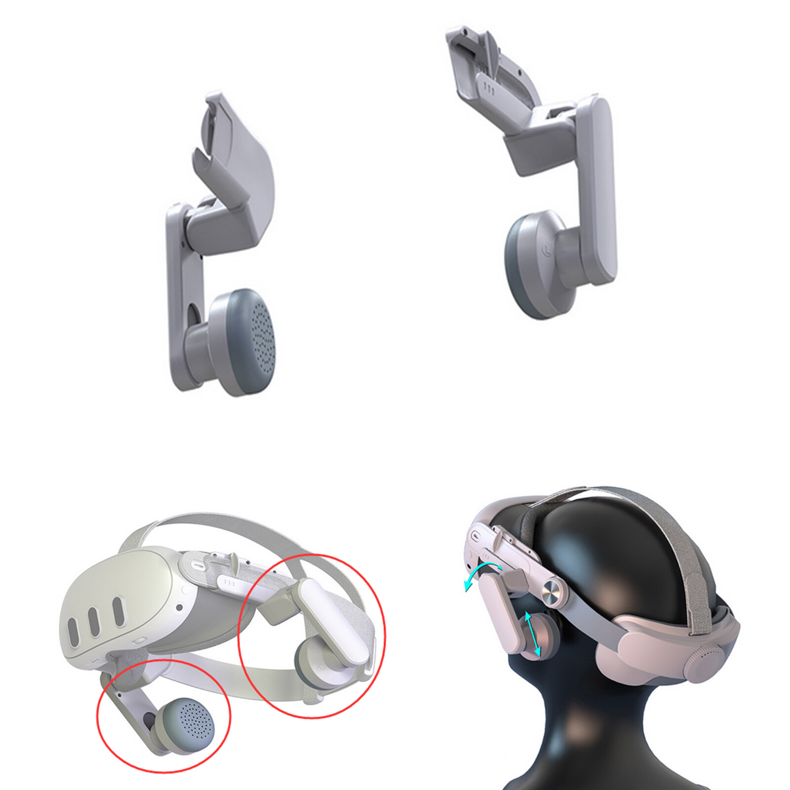 Adjustable Channel Earmuffs Head Headwear Accessories for Quest 3 VR Headphones