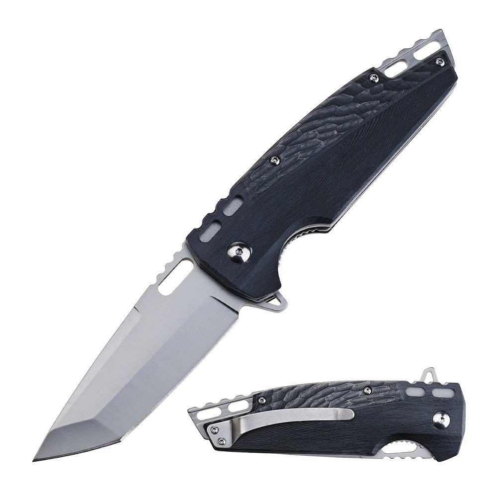 Mtech Linerlock A/O Black Aluminum Handle 3Cr13 Blade Folding Knife - MT-A2009BK