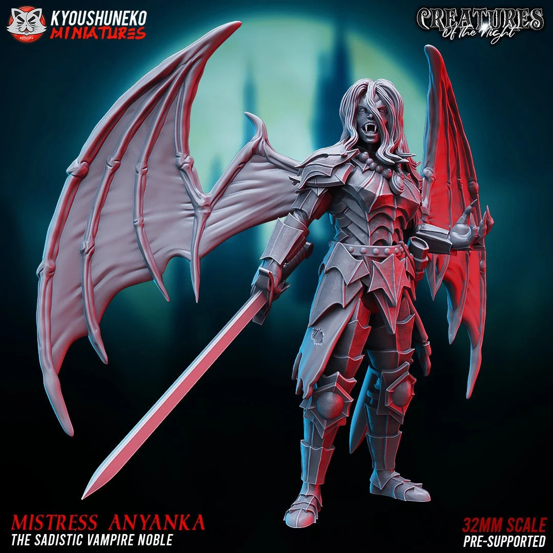 Female Vampire Warrior - Resin Tabletop Miniature