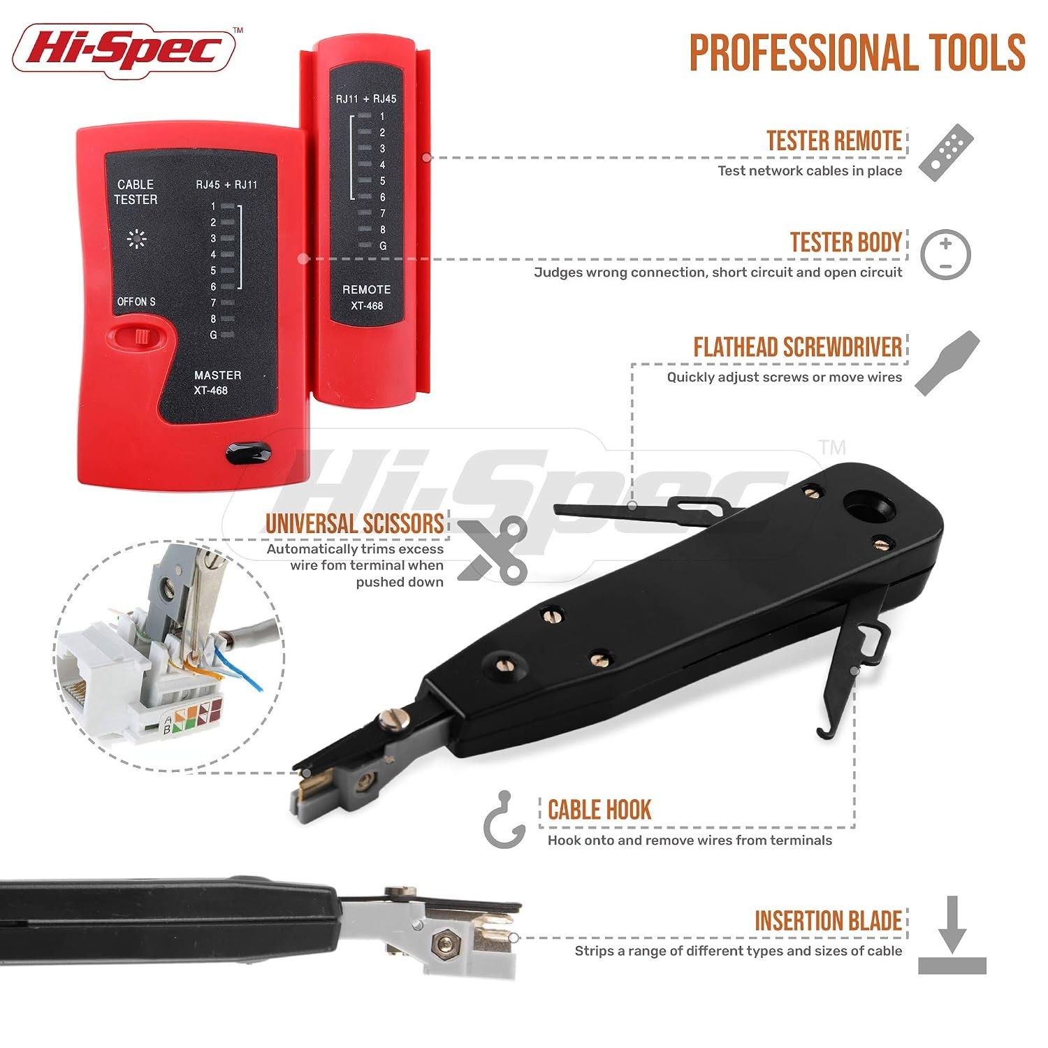 Beginner-Friendly Network Testing & Crimping Tools – 9-Piece Kit in Zipper Case
